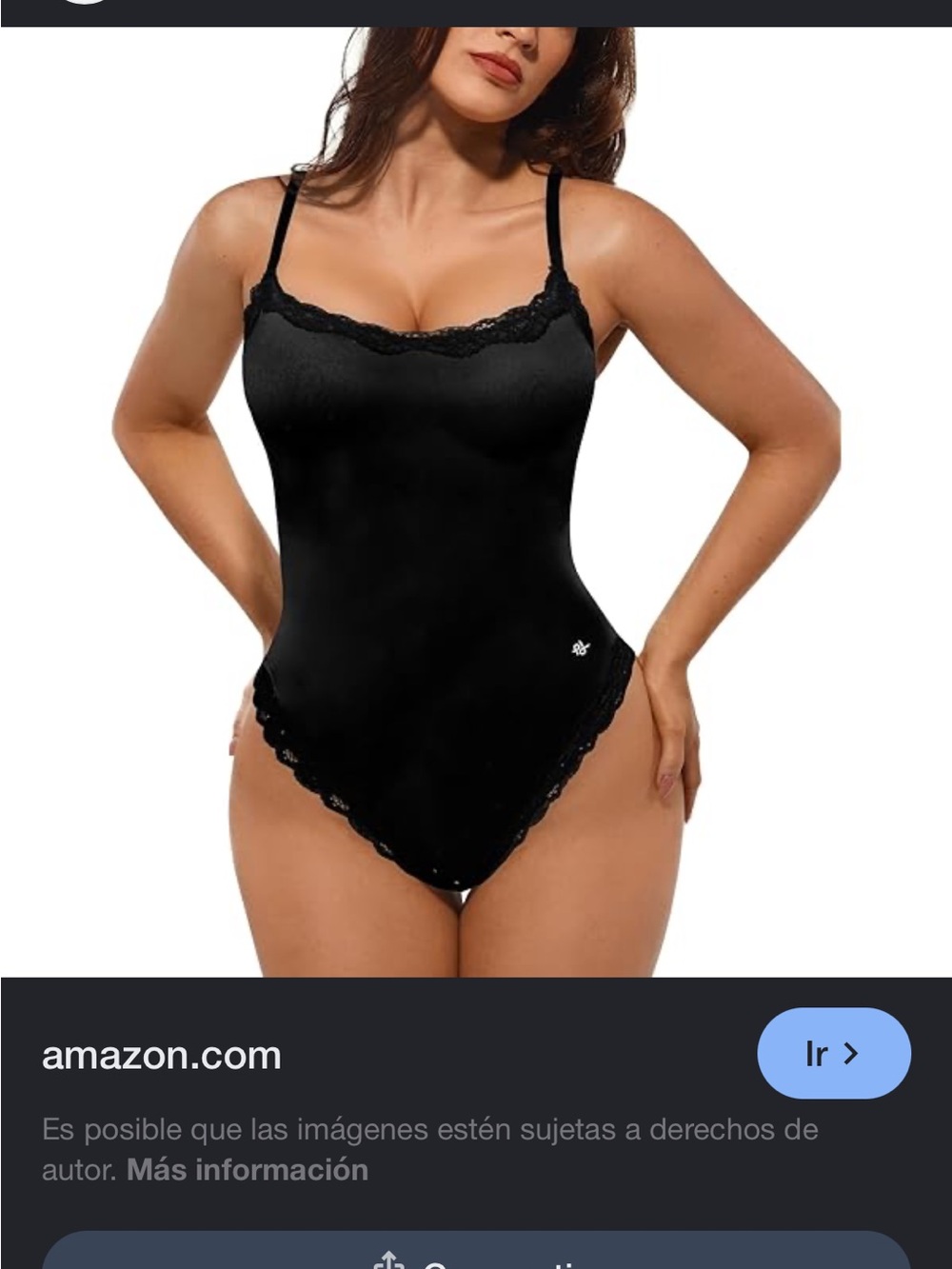 Lace-Trim Black Shaping Bodysuit with Adjustable Straps